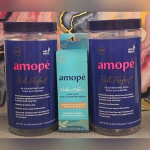 Amope Pedi Perfect Foot Bath Bombs + Radiant Skin Leg & Foot Serum 3pc Set